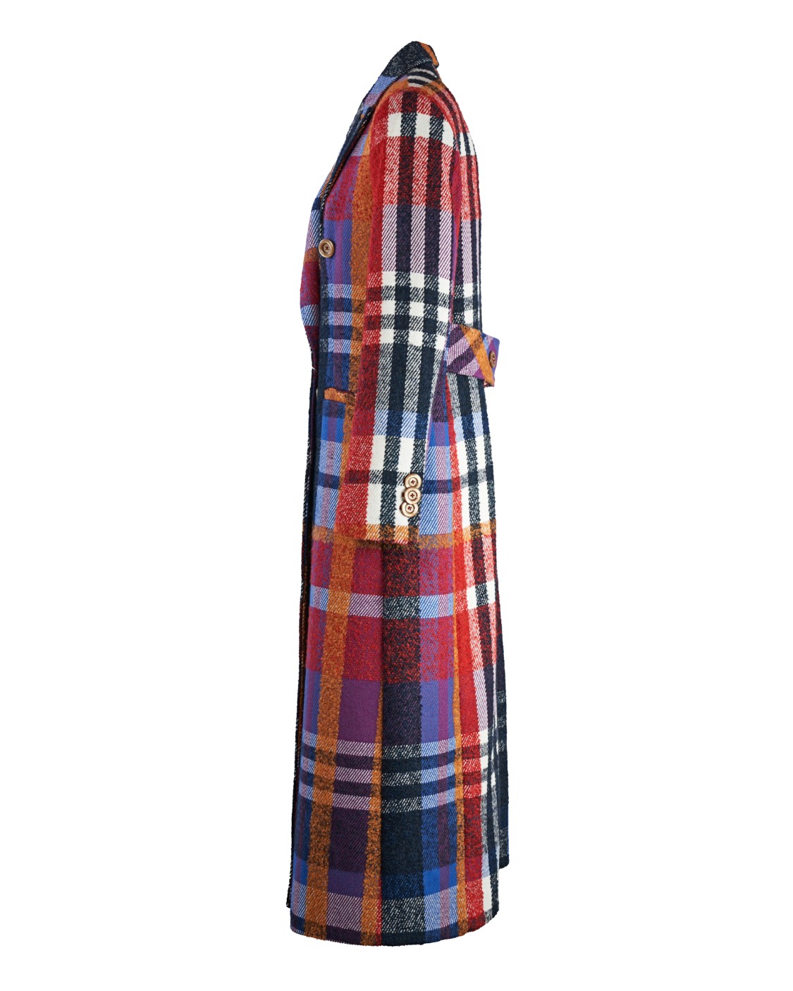 shop BOTTEGA MARTINESE  Cappotto: Bottega Martinese cappotto "Brigida".
Revers.
Maniche lunghe.
Doppiopetto.
Chiusura con bottoni.
Quadri.
Tasche a filo.
Taglio lungo.
Vestibilità regolare.
Composizione: 20% Lana 8% Alpaca 28% Poliestere 42% Acrilica 2% Altre fibre.
Fabbricato in Italia.. BRIGIDA 770-BLU/ARANCIO/ROSSO number 9400737